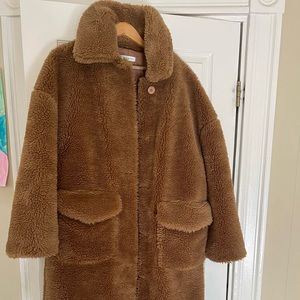 Asos fleece fur long coat